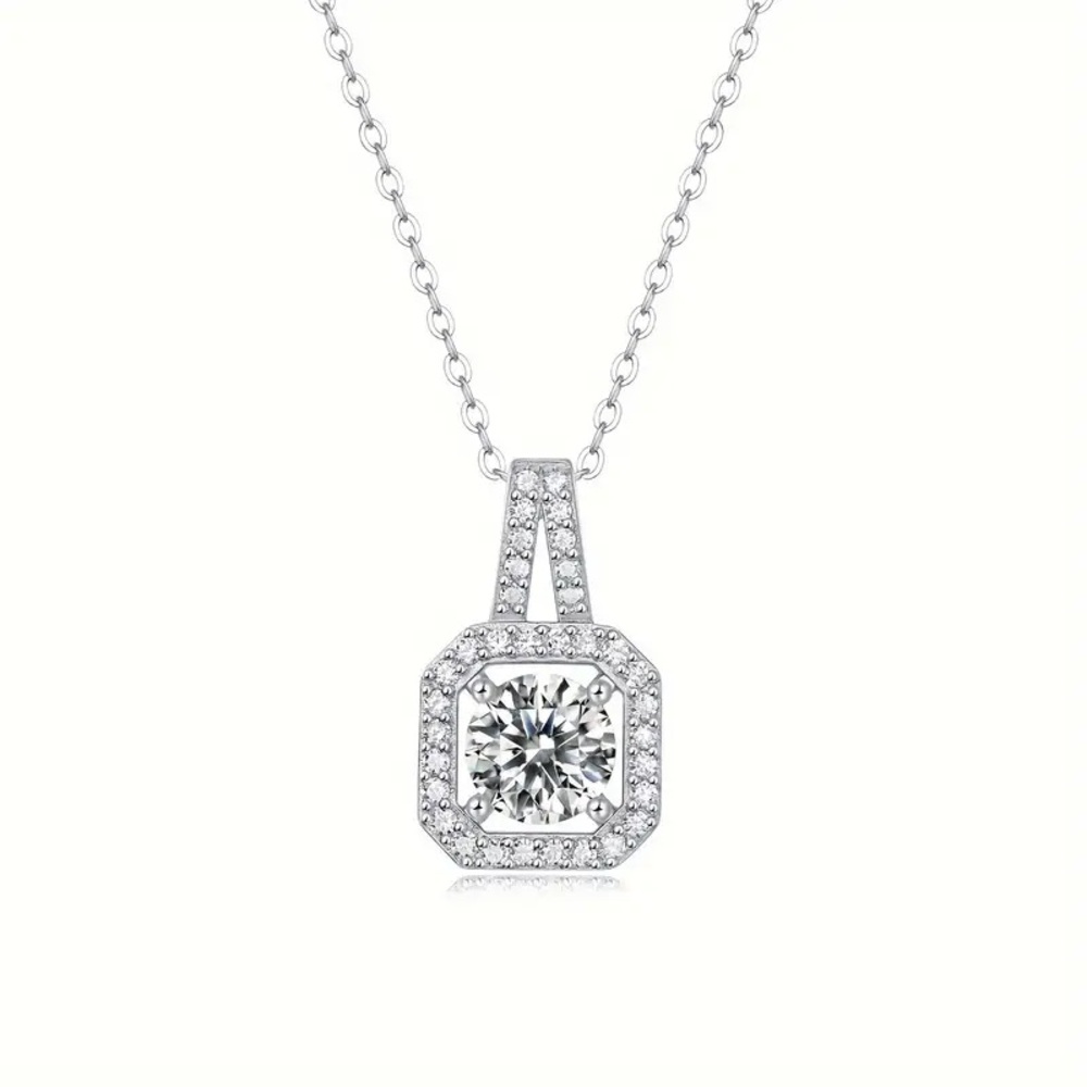 🔥CERTIFIED 1 CT DIAMOND NECKLACE LAB CREATED MOISSANITE DIAMOND